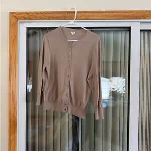 J. Crew Taupe Button-Up Cardigan